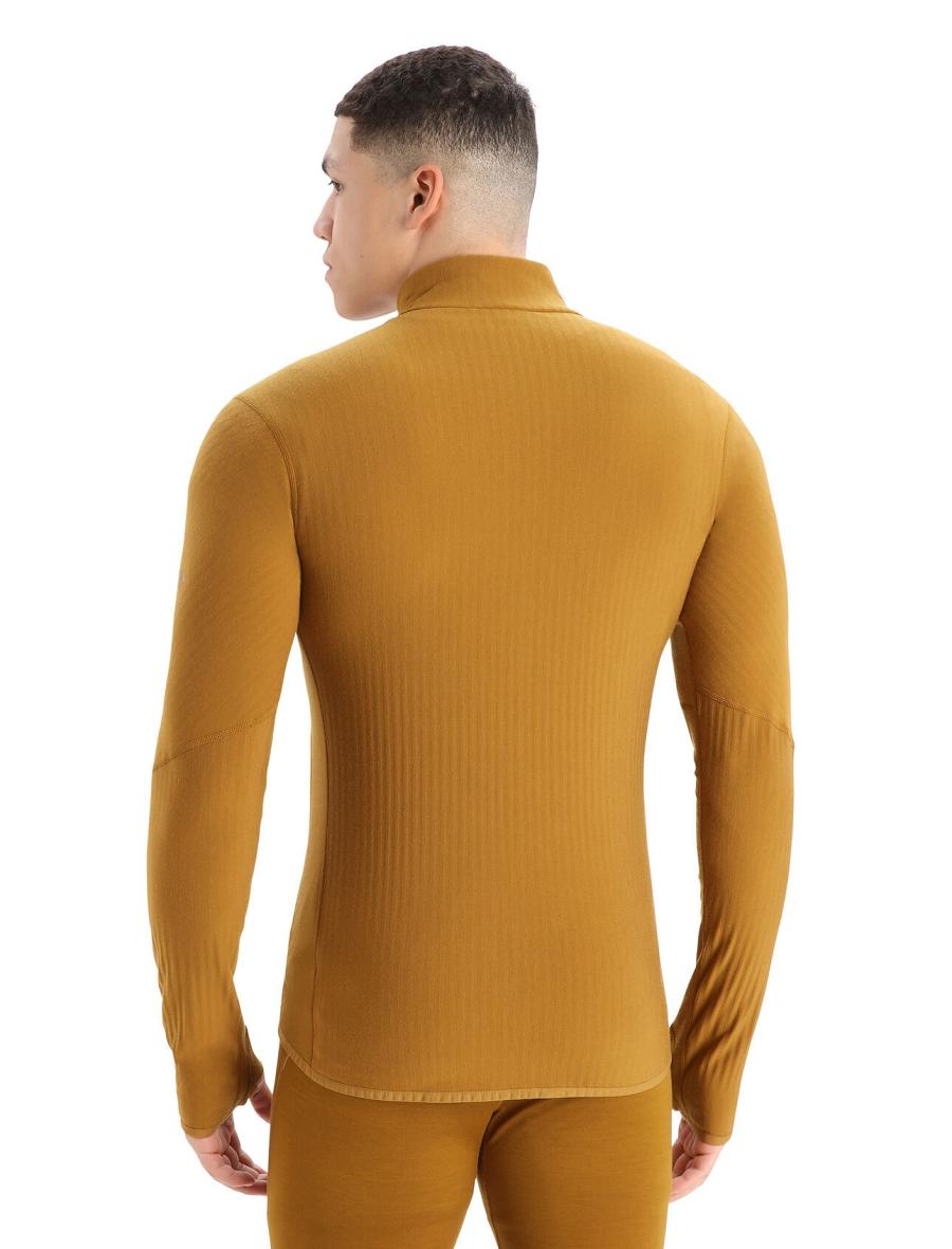 Vestes Icebreaker RealFleece™ Merino Descender Long Sleeve Zip Homme Marron | FR 1242CTVE